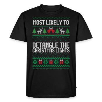 Lumières de Noël chemise de Noël laide - T-shirt Premium bio Homme - noir - Devant - Nico (187cm)