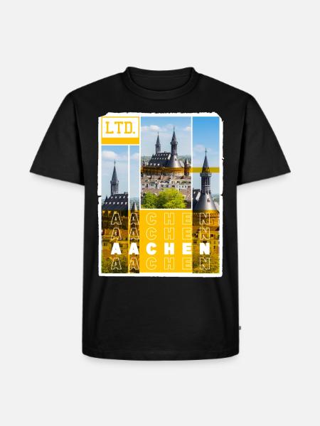 Aachen Germany City Skyline Home Love - Men's Premium Organic T-Shirt - black