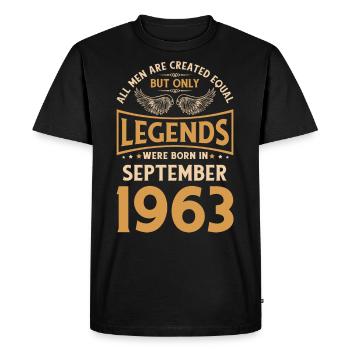 60th birthday The legends were published in September 19 - Men's Premium Organic T-Shirt - black - Front - Nico (187cm)
