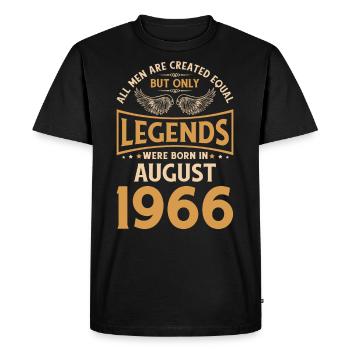 Anniversaire Les légendes ont été gebo en août 1966 - T-shirt Premium bio Homme - noir - Devant - Nico (187cm)