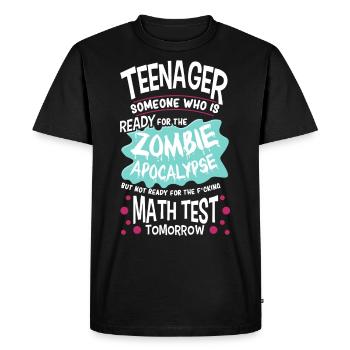 Drôle d’école d’adolescent Zombie Apocalypse - T-shirt Premium bio Homme - noir - Devant - Nico (187cm)