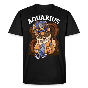 Signe du zodiaque Verseau Astrologie Chat - T-shirt Premium bio Homme - noir - Devant - Nico (187cm)