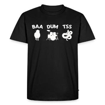 Funny pun Baa Dum Tss Shirt - Men's Premium Organic T-Shirt - black - Front - Nico (187cm)