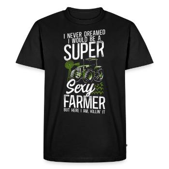 Farming Farmer Tractor Vintage I - Men's Premium Organic T-Shirt - black - Front - Nico (187cm)