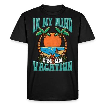 Dans ma tête suis-je en vacances - T-shirt Premium bio Homme - noir - Devant - Nico (187cm)