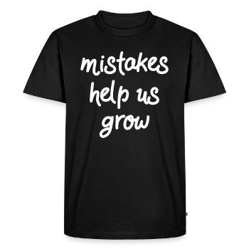 Mistakes Help Us Grow II - Men's Premium Organic T-Shirt - black - Front - Nico (187cm)