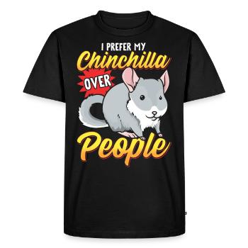 Chinchilla À propos des gens - T-shirt Premium bio Homme - noir - Devant - Nico (187cm)