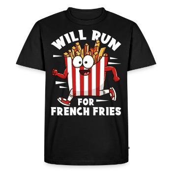 Français Frites Mignonnes Kawaii Drôles - T-shirt Premium bio Homme - noir - Devant - Nico (187cm)