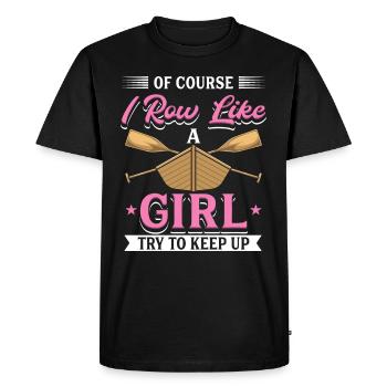 Je rame comme une rameuse - T-shirt Premium bio Homme - noir - Devant - Nico (187cm)
