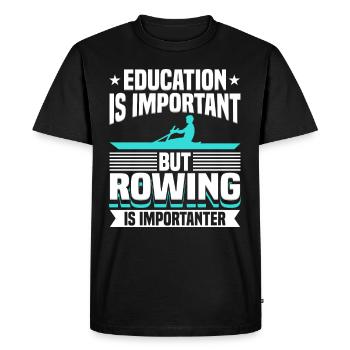 Rowing Is An Important Rower - Men's Premium Organic T-Shirt - black - Front - Nico (187cm)