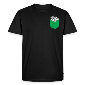 Tracteur de poche agricole agricole - T-shirt Premium bio Homme - noir - Devant - Nico (187cm)