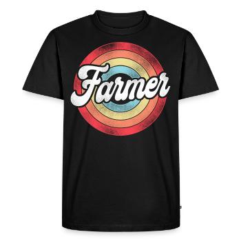 Farming Farmer Retro Vintage - Men's Premium Organic T-Shirt - black - Front - Nico (187cm)