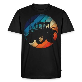 Farming Farmer Retro Tractor - Men's Premium Organic T-Shirt - black - Front - Nico (187cm)