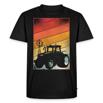 Farming Farmer Retro Tractor - Men's Premium Organic T-Shirt - black - Front - Nico (187cm)