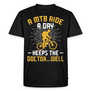 Enduro MTB Mountain Bike Riding - Men's Premium Organic T-Shirt - black - Front - Nico (187cm)