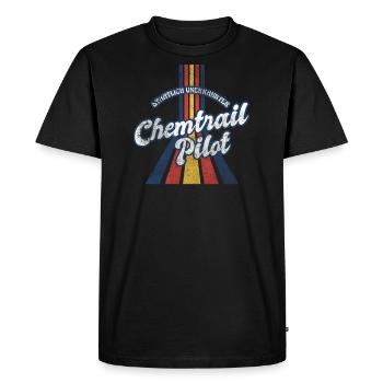 Chemise de parodie de pilote de chemtrail rétro vintage - T-shirt Premium bio Homme - noir - Devant - Nico (187cm)