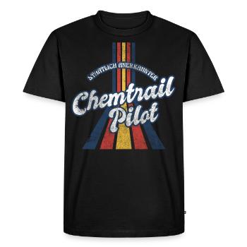 Chemise parodique Vintage Retro Chemtrail Pilot - T-shirt Premium bio Homme - noir - Devant - Nico (187cm)