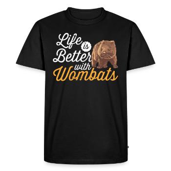 La vie est meilleure avec Wombat Australia Marsupial - T-shirt Premium bio Homme - noir - Devant - Nico (187cm)