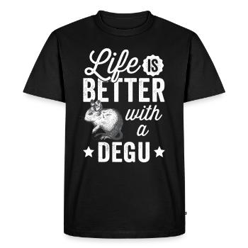 Everything is better with Degu Chilean rodent - Men's Premium Organic T-Shirt - black - Front - Nico (187cm)