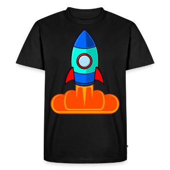 Space Rocket Rocket Launch Kids - Men's Premium Organic T-Shirt - black - Front - Nico (187cm)