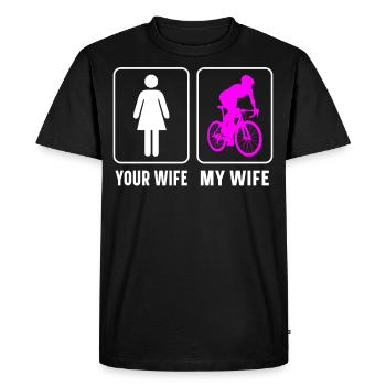 Drôle de vélo de route à vélo - T-shirt Premium bio Homme - noir - Devant - Nico (187cm)