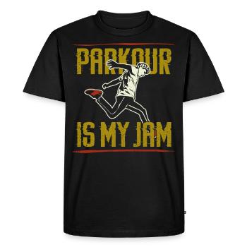 Parkour Free Running Traceur - T-shirt Premium bio Homme - noir - Devant - Nico (187cm)