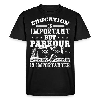 Parkour Free Running Traceur - T-shirt Premium bio Homme - noir - Devant - Nico (187cm)