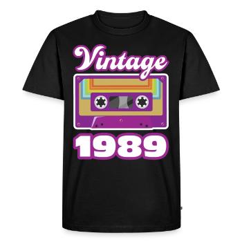 1989 Année de construction cadeau d’anniversaire - T-shirt Premium bio Homme - noir - Devant - Nico (187cm)