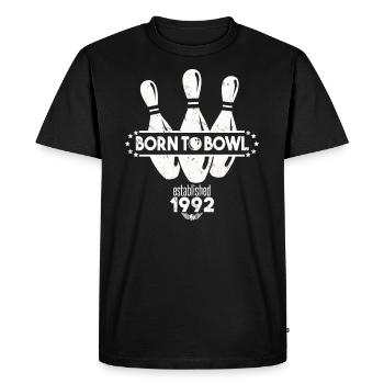 Born to Bowl Birthday 1992 Bowling Shirt - Men's Premium Organic T-Shirt - black - Front - Nico (187cm)