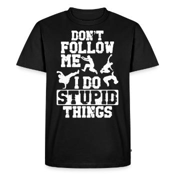 Parkour Free Running Traceur - T-shirt Premium bio Homme - noir - Devant - Nico (187cm)