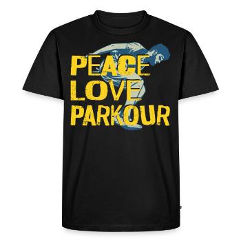 Parkour Free Running Traceur - T-shirt Premium bio Homme - noir - Devant - Nico (187cm)