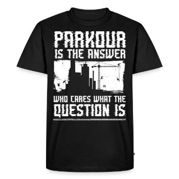 Parkour Free Running Traceur - T-shirt Premium bio Homme - noir - Devant - Nico (187cm)