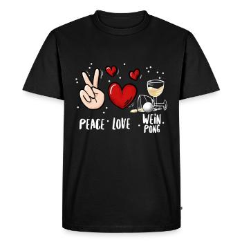 Jeu à boire Wine Pong - T-shirt Premium bio Homme - noir - Devant - Nico (187cm)