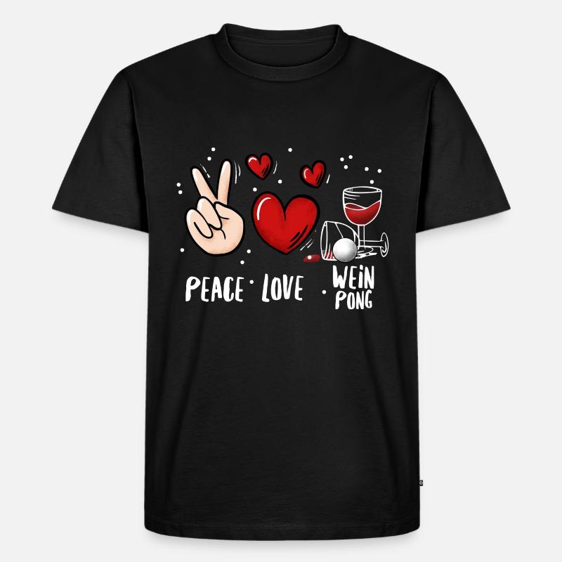 Wein Pong Trinkspiel - Männer Premium Bio T-Shirt - Schwarz