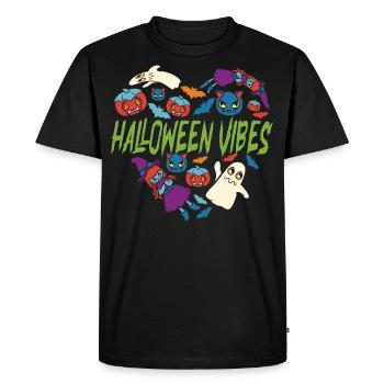 Halloween Costume d’Halloween Vibrations d’Halloween - T-shirt Premium bio Homme - noir - Devant - Nico (187cm)