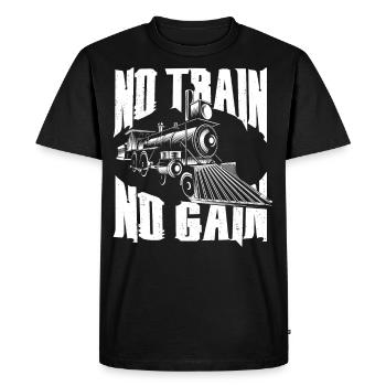 Conducteur de train à vapeur Trainspotting - T-shirt Premium bio Homme - noir - Devant - Nico (187cm)