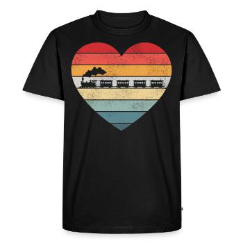 Steam Train Driver Trainspotting - Men's Premium Organic T-Shirt - black - Front - Nico (187cm)