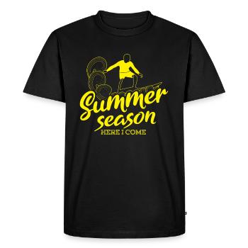 Summer Junkie Heat Sun Worshipper Gift - Men's Premium Organic T-Shirt - black - Front - Nico (187cm)