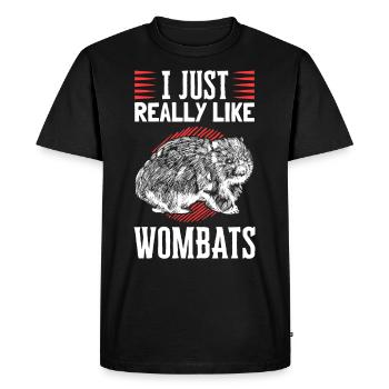 J’aime juste le Wombat australien de Wombat - T-shirt Premium bio Homme - noir - Devant - Nico (187cm)