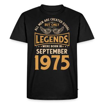Birthday The legends were born in September 1975 g - Men's Premium Organic T-Shirt - black - Front - Nico (187cm)