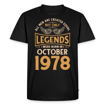 Anniversaire Les légendes sont nées en octobre 1978 - T-shirt Premium bio Homme - noir - Devant - Nico (187cm)