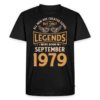 Birthday The Legends were born in September 1979 g - Men's Premium Organic T-Shirt - black - Front - Nico (187cm)