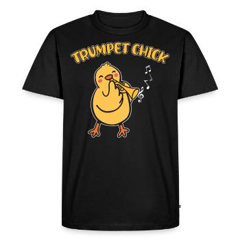 Trumpet Player Girl Chicken - Men's Premium Organic T-Shirt - black - Front - Nico (187cm)