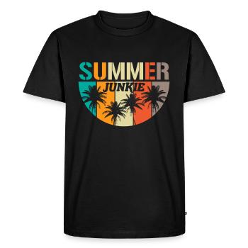 Summer Junkie Heat Sun Worshipper Gift - Men's Premium Organic T-Shirt - black - Front - Nico (187cm)
