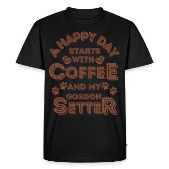 Gordon Setter Café pour chiens - T-shirt Premium bio Homme - noir - Devant - Nico (187cm)
