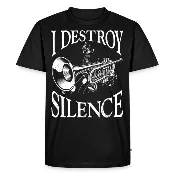 Trompettiste Vintage I Destroy - T-shirt Premium bio Homme - noir - Devant - Nico (187cm)