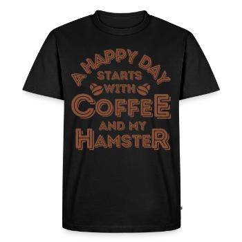 Hamster Coffee Cafe - Men's Premium Organic T-Shirt - black - Front - Nico (187cm)