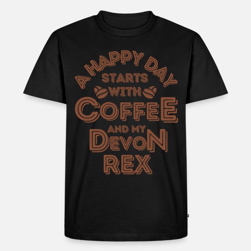 Devon Rex Cat Café Café - T-shirt Premium bio Homme - noir