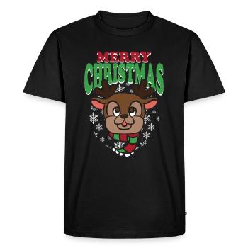 Doux renne Joyeux Noël Noël Avent - T-shirt Premium bio Homme - noir - Devant - Nico (187cm)