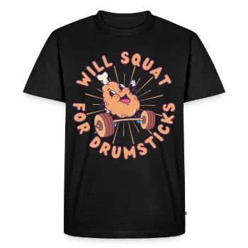 Chicken Leg Weight Squat Fitness kawaii - Men's Premium Organic T-Shirt - black - Front - Nico (187cm)